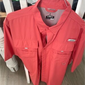 Red or salmon colored Habit  fishing shirt size XXL perfect shape